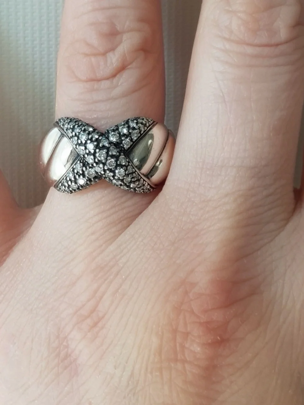 David Yurman Midnight Melange X Ring With Diamonds